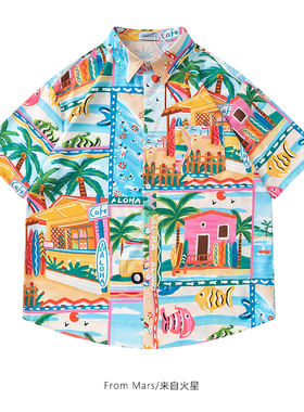 From Mars Beach vacation niche all-matching couple shirts