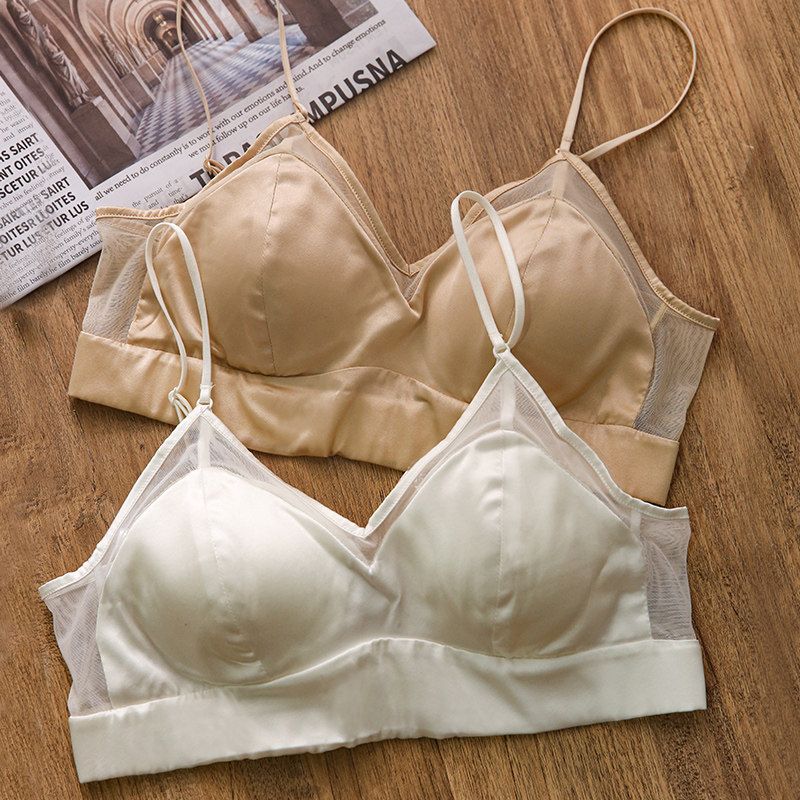 有致真丝内衣女无钢圈舒适胸罩夏季薄款细肩带法式性感小胸文胸
