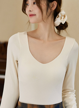 【清仓】有致保暖内衣女带胸垫美雅碧发热无痕低领打底衫上衣秋衣