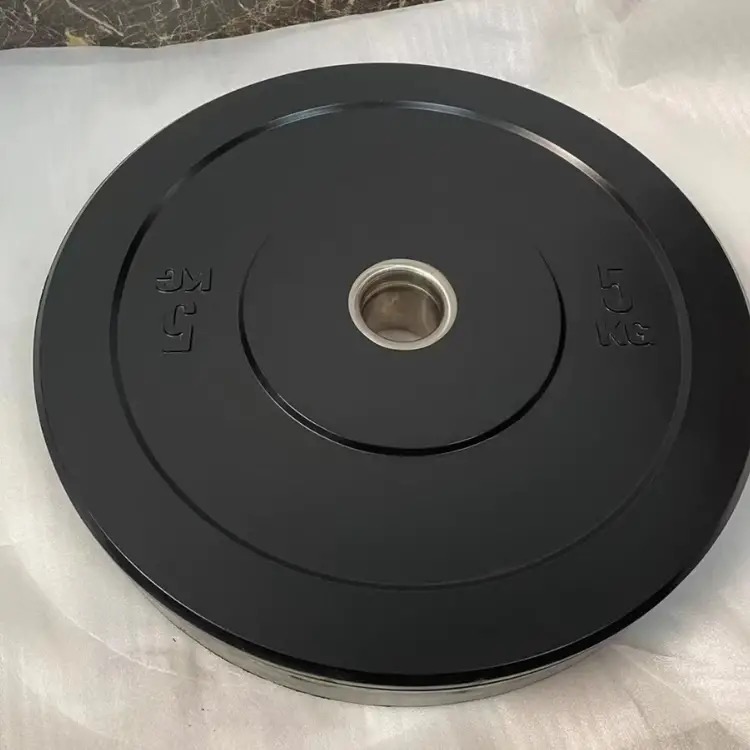 微瑕疵黑色杠铃片高弹全胶杠铃磅制公斤抓举硬拉橡胶竞技片大孔
