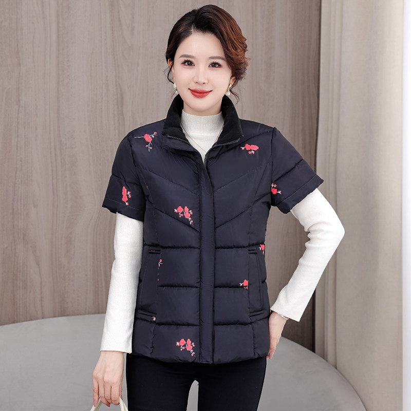 2025新款棉服女护肩马甲半袖保暖妈妈羽绒棉外套背心马夹工作服