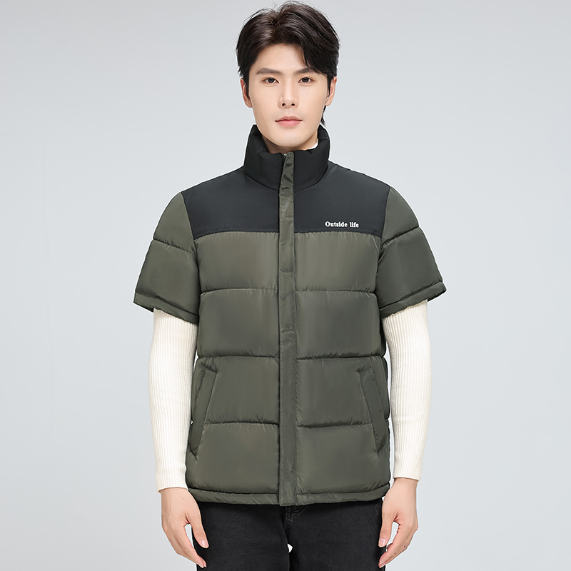 新款半袖羽绒棉马甲中老青年
