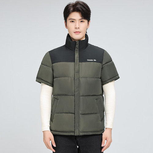 新款半袖羽绒棉马甲中老青年