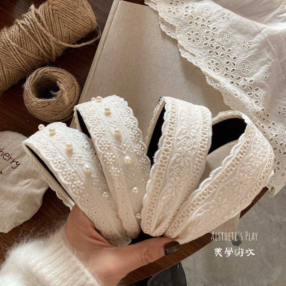 2026早春新款韩版ins珍珠蕾丝发箍宽边头箍洗脸甜美白色复古头饰,饰品/流行首饰/时尚饰品新,发饰,淘宝优惠券,粉丝福利购,淘宝优惠卷