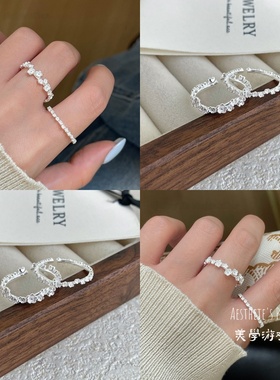 S999足银韩版花朵戒指女ins风