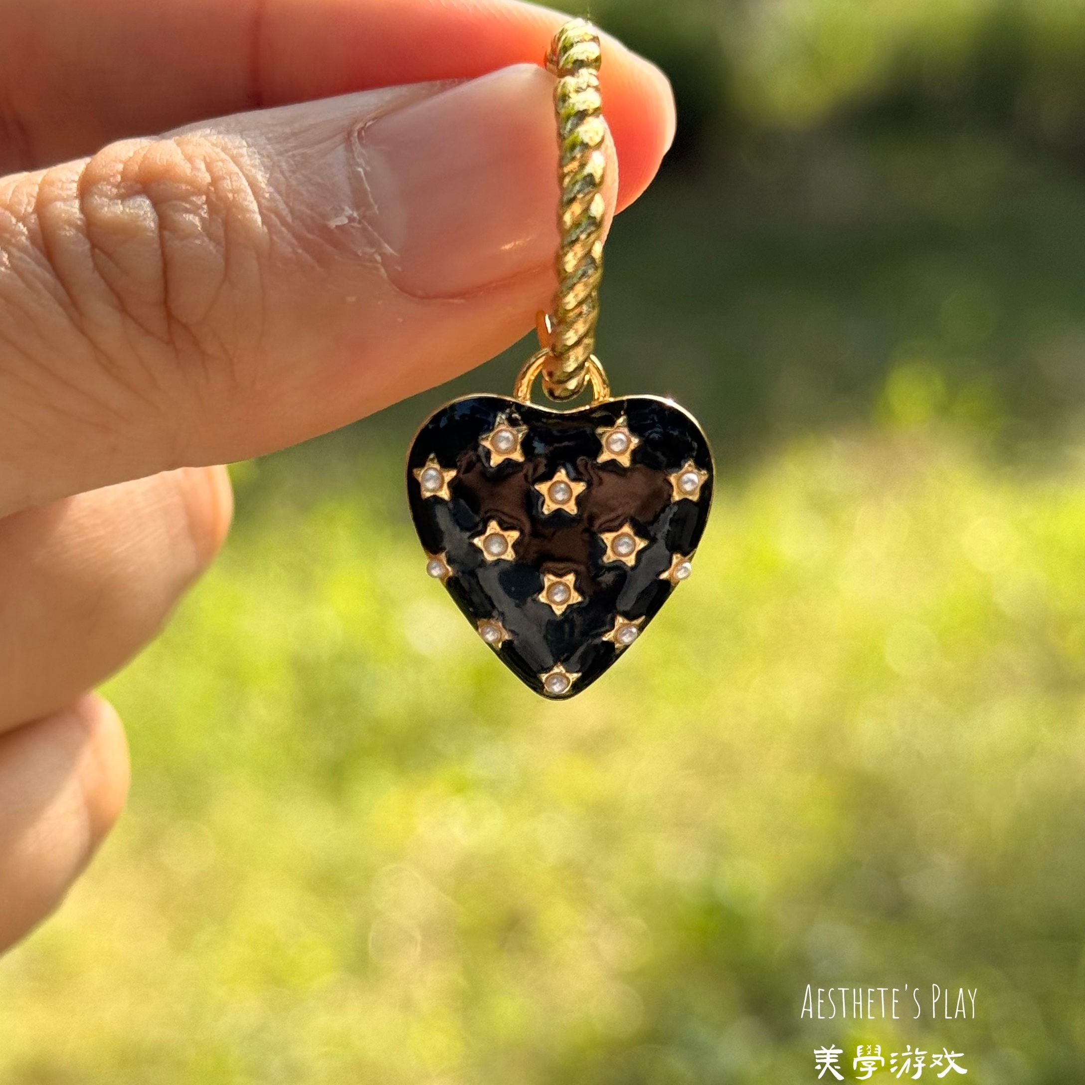 小香风爱心珍珠草莓耳环女轻奢