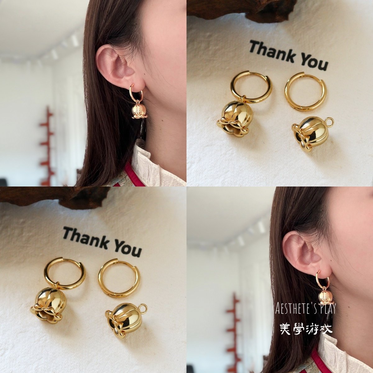 原创法式复古时尚金属光面铃兰花耳环轻奢高级感百搭耳扣耳饰新款,饰品/流行首饰/时尚饰品新,耳环,淘宝优惠券,粉丝福利购,淘宝优惠卷