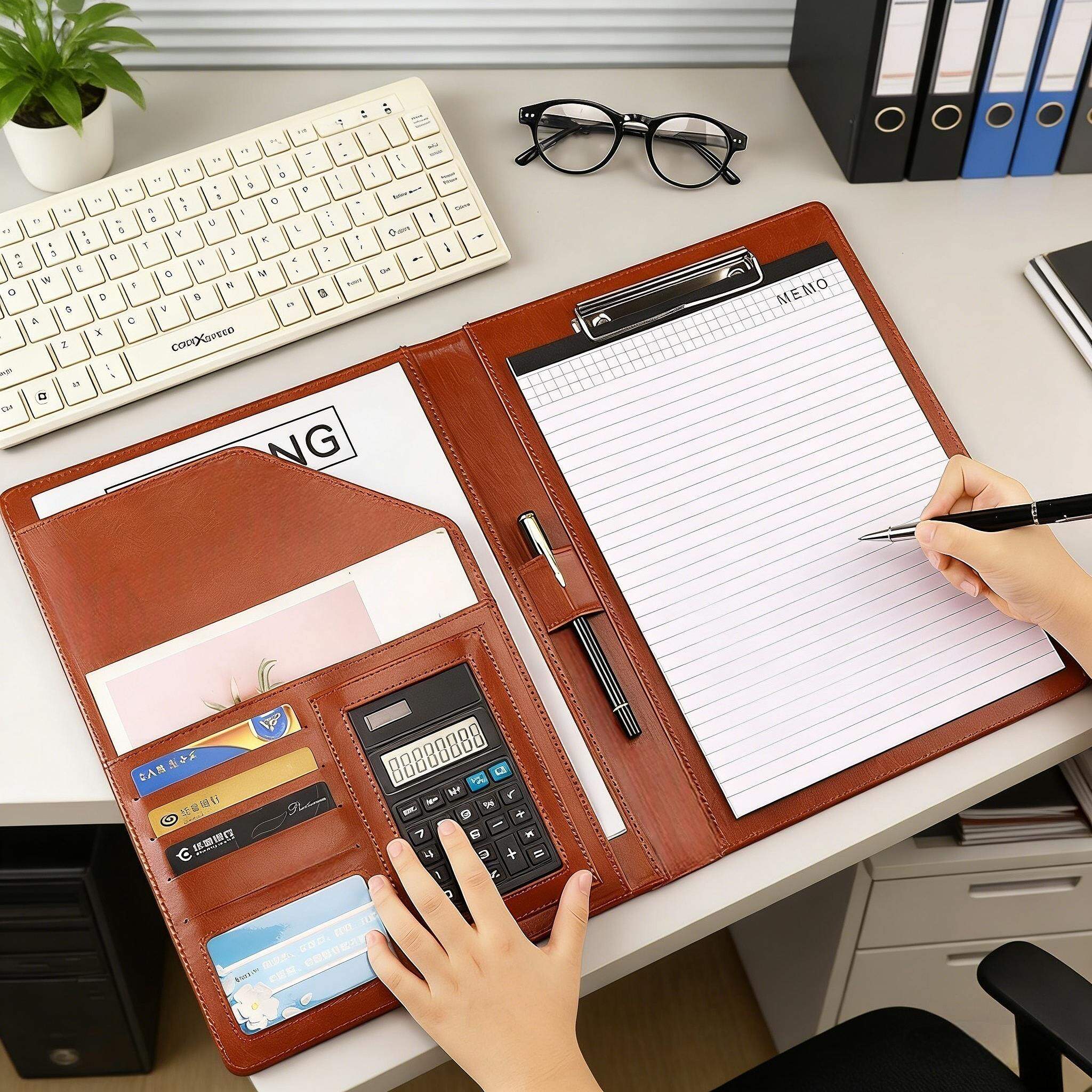 文件夹A4多功能经理夹简约商务合同本资料册文件夹金融房产销售展业