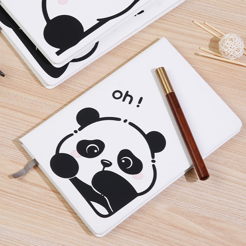 笔记本本子2025年新款可爱熊猫日记本少女心高颜值a5记事本文艺精致大学生加厚高档计划本会议记录横线手账本