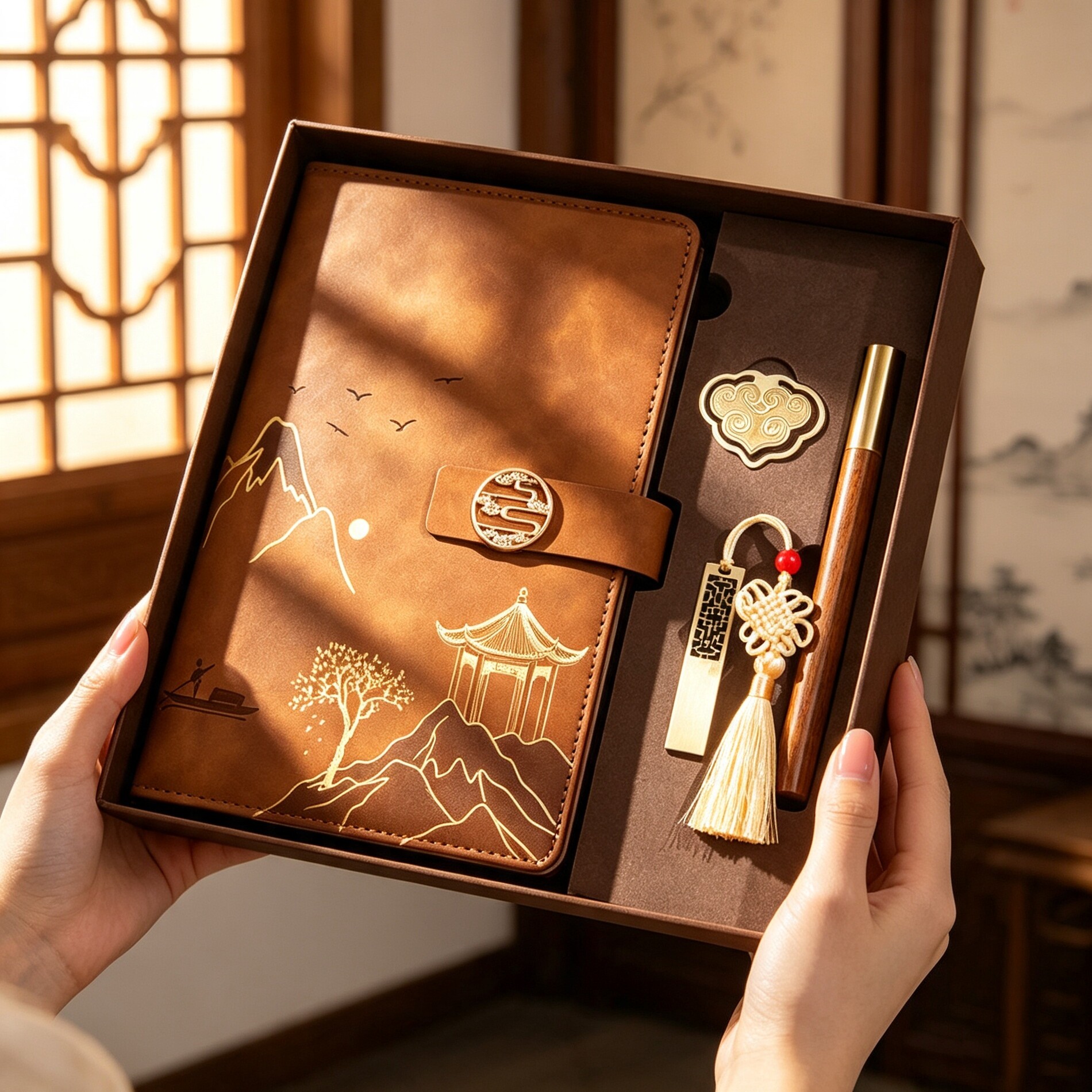 笔记本本子高档礼盒套装高颜值中国风国潮礼品送老师2026年新款定制a5加厚记事本工作会议记录本定做可印logo