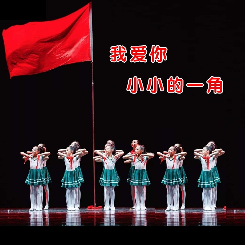 儿童演出服我爱你小小的一角舞蹈服少先队员表演服合唱朗诵红领巾
