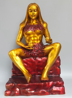 女娲寺庙铜像补天大地圣母中式