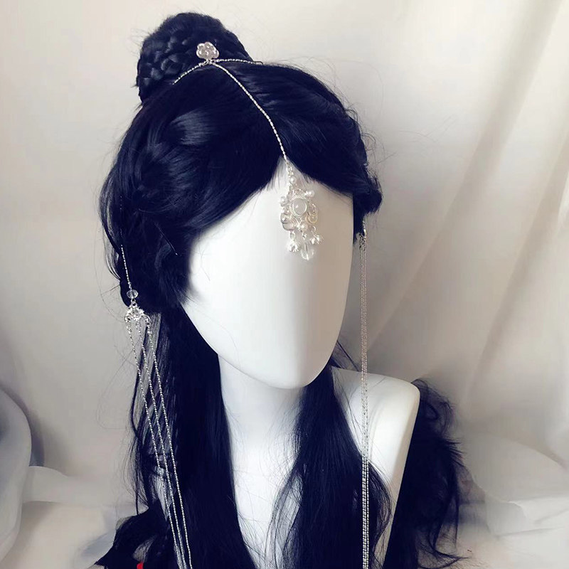 栖鸾庭 汉服百搭眉心坠流苏额饰 异域风情苗疆少女古装头饰