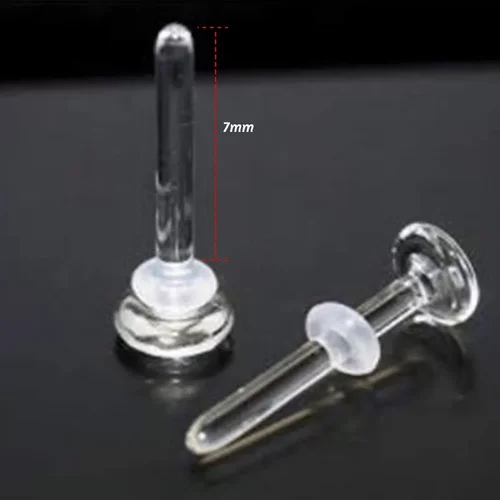 跨境新款透明色玻璃鼻钉C形鼻环个性L形5字弯杆隐形鼻环穿刺鼻饰