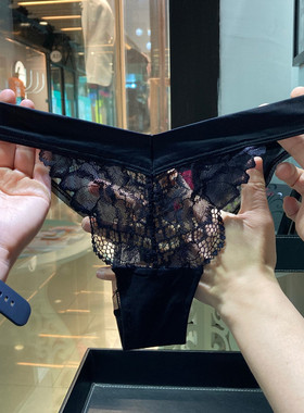 性感超薄欧美风丁字裤宽边T裤黑色浅绿色女内裤蕾丝网纱无痕