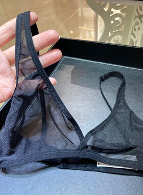 透明网纱文胸法式超薄性感透气透视内衣女无钢托聚拢调整型全深V