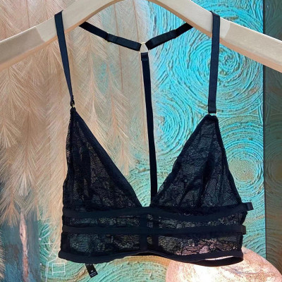 性感托胸薄款内衣黑色蕾丝美背文胸无钢圈舒适无痕胸罩女