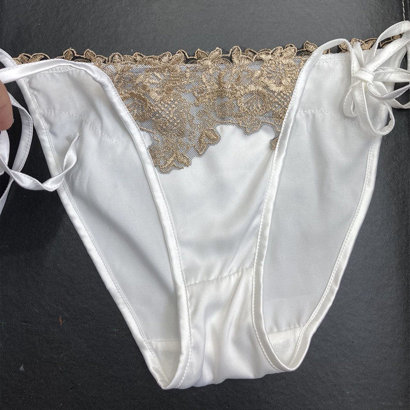 系带内裤性感三角裤黑色白色红色刺绣低腰女夏季款低腰
