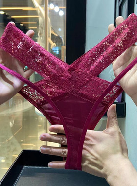 性感诱惑超薄蕾丝内裤黑色白色肤色红色绿色女T裤丁字裤无痕