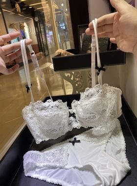 透明性感胸罩法式钢托薄款女士文胸透视大胸显小可爱大码透视网纱