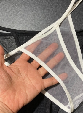 性感三角裤黑色白色透明超薄低腰舒适透气无裆诱惑爽滑女内裤