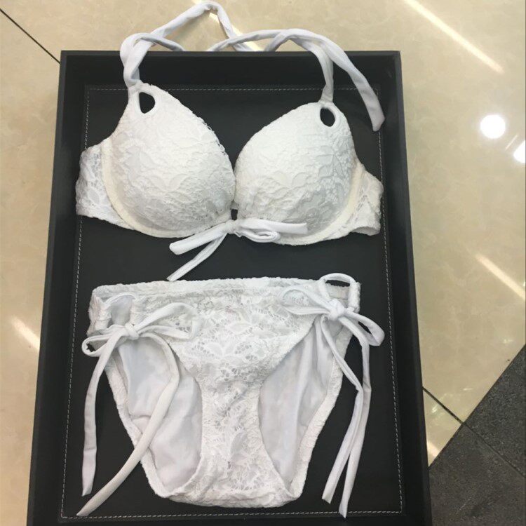 托胸聚拢小胸显大性感比基尼bikini女分体泳衣加厚垫片欧美