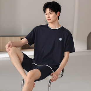莫代尔凉感薄款 夏季 睡衣男士 短裤 家居服260斤男套装 短袖 6XL超大码