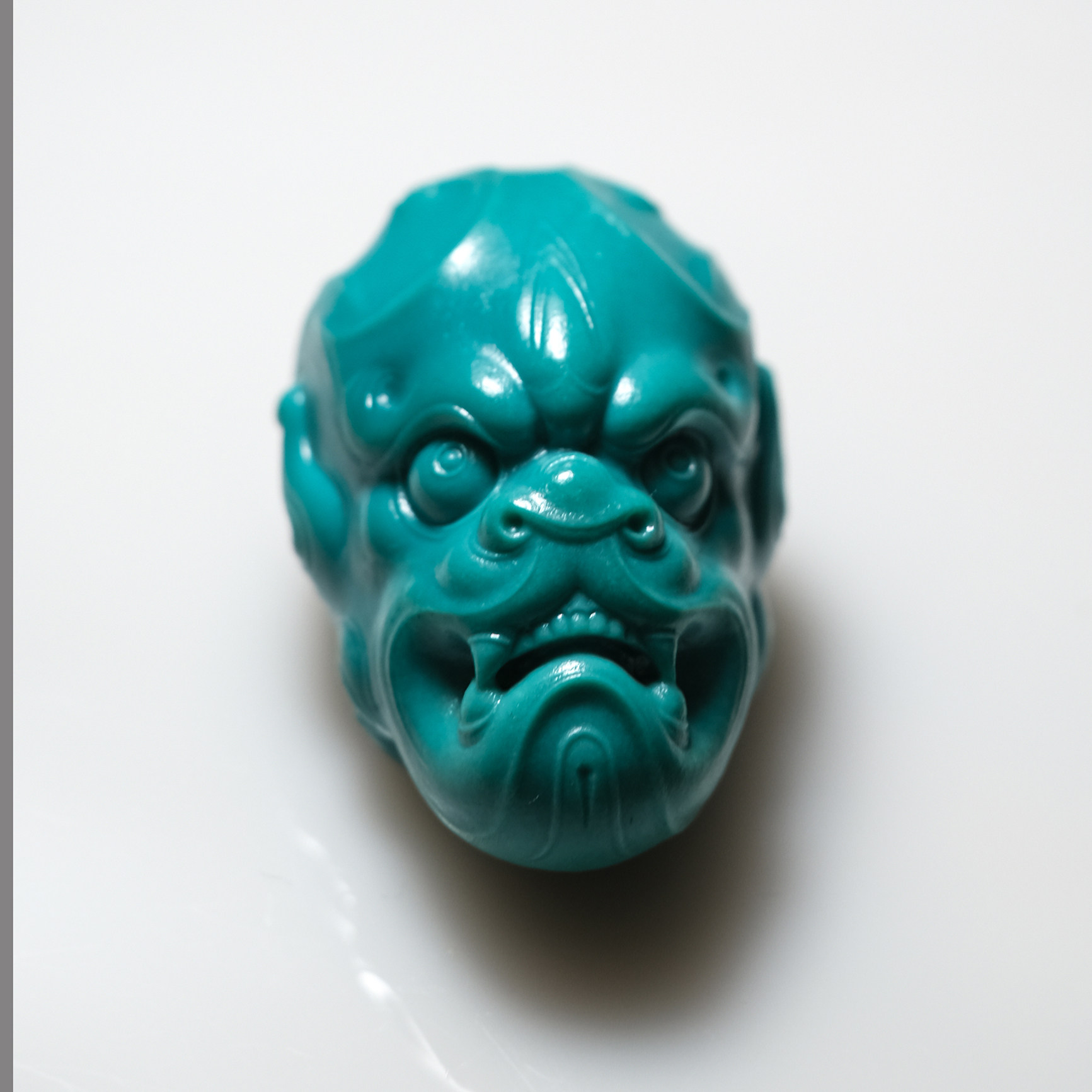 【小雅玉房】兽面原矿绿松石洞子沟石己原创玉雕挂件配饰雕件