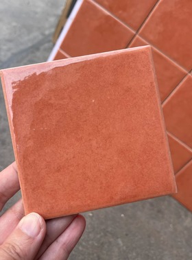 95X95爱马仕橙色全瓷亮光微模墙砖地砖网红餐厅外墙瓷砖清仓特价