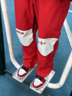 SHOOTIN滑雪裤23AW单板潮流白红色情侣款防风防水专业拉链背带裤