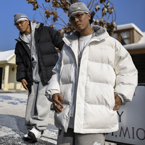 BLACUL灰领中长款棉服