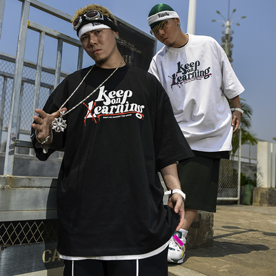 BLACUL字母印花短袖男T恤夏天基础百搭休闲宽松肥大美式嘻哈半袖