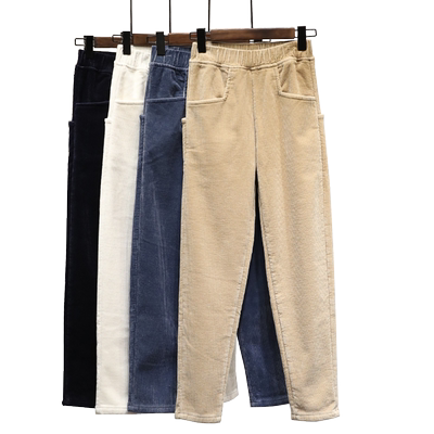 顺欣高腰休闲裤条绒小脚裤加绒