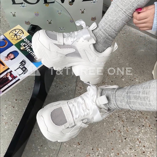 T31女鞋2026年夏季新款透气网面厚底增高老爹鞋百搭休闲运动女鞋