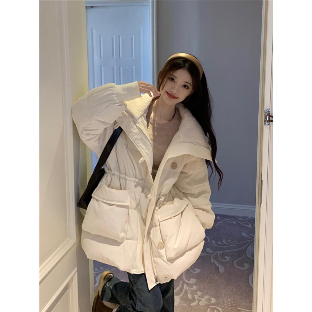 冬季新款棉衣女面包服小个子中长款减龄羽绒服时尚外套收腰棉服潮
