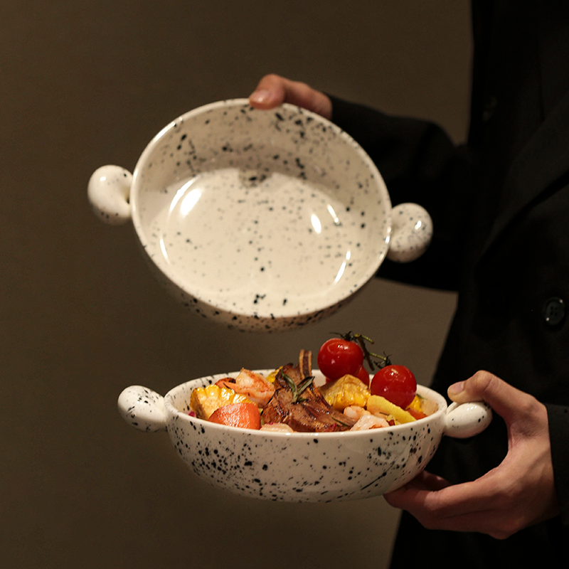 JM 奥利奥双耳碗 陶瓷烤碗家用2026新款焗饭盘子微波炉烤箱专用碗,餐饮具,碗,淘宝优惠券,粉丝福利购,淘宝优惠卷