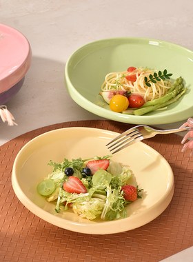 JM 奶油风色系元宝盘 高颜值陶瓷餐盘家用菜盘沙拉盘陶瓷餐具盘子