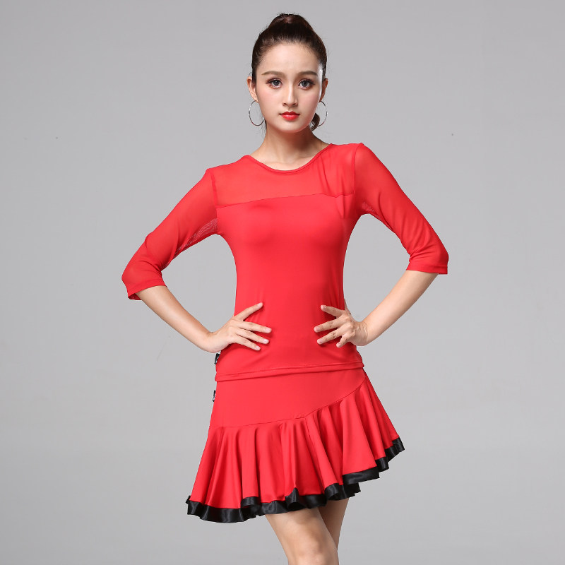 拉丁舞服装套装成人交谊跳舞衣服