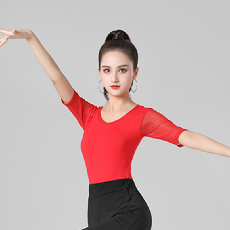 练功服女新款圆领形体服网摩登舞