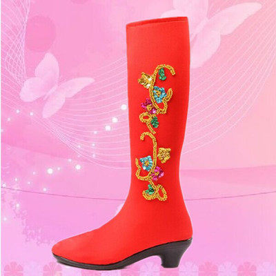 女民族蒙古藏族舞蹈专用长筒带底鞋套舞台演出软底藏靴弹力高筒靴,童鞋/婴儿鞋/亲子鞋,舞蹈鞋,淘宝优惠券,粉丝福利购,淘宝优惠卷