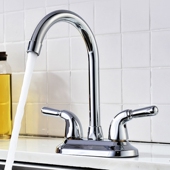 精双开双把双孔水龙头洗脸盆冷热水双孔面盆龙头水嘴 包邮