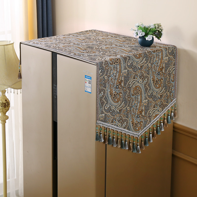 2026新款冰箱防尘罩顶盖布洗衣机盖巾遮尘家用防滑欧美式复古高档