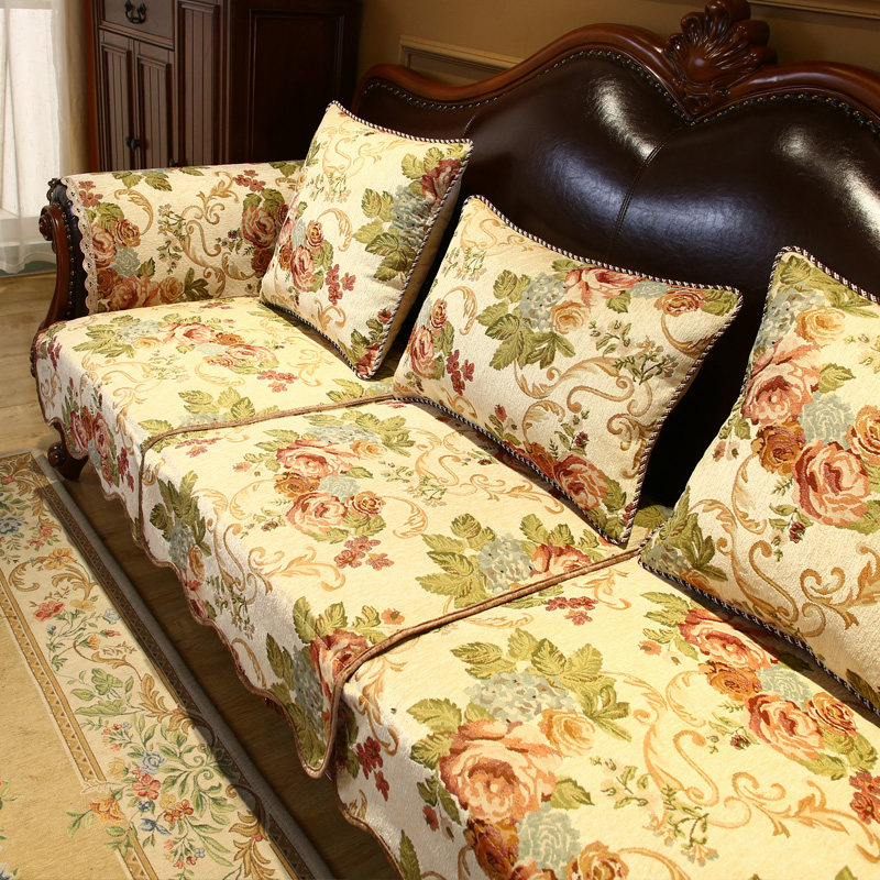 欧式沙发套罩四季通用防滑高档布艺雪尼尔沙发笠美式沙发垫可定做,居家布艺,沙发垫,淘宝优惠券,粉丝福利购,淘宝优惠卷