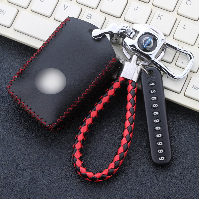 真皮制作 手工十字缝线 原车钥匙打版