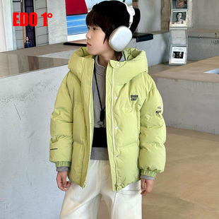 edo1一度童装25冬季新款儿童百搭白鸭绒羽绒服保暖时尚连帽外套