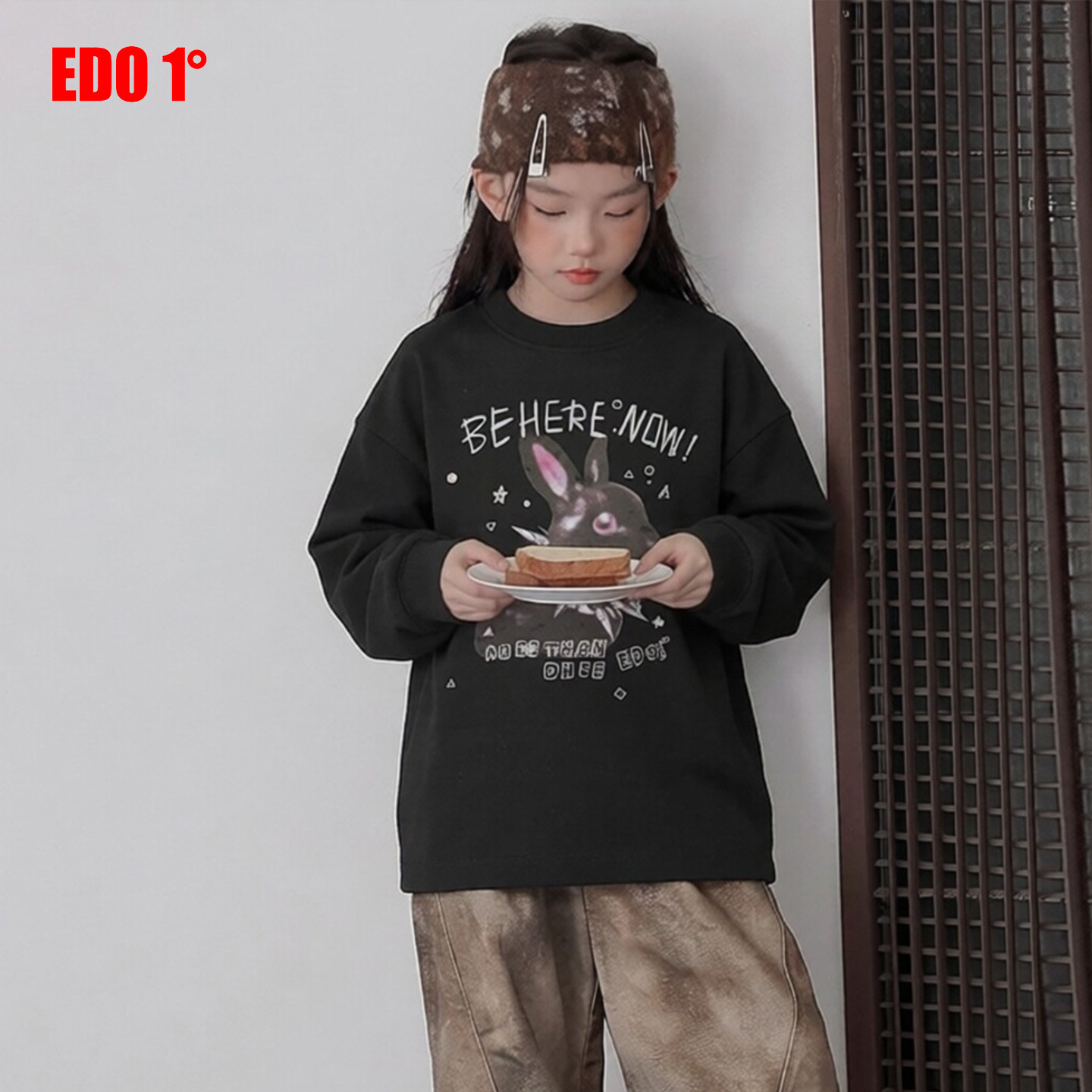 edo一度26秋冬儿童兔子圆领卫衣