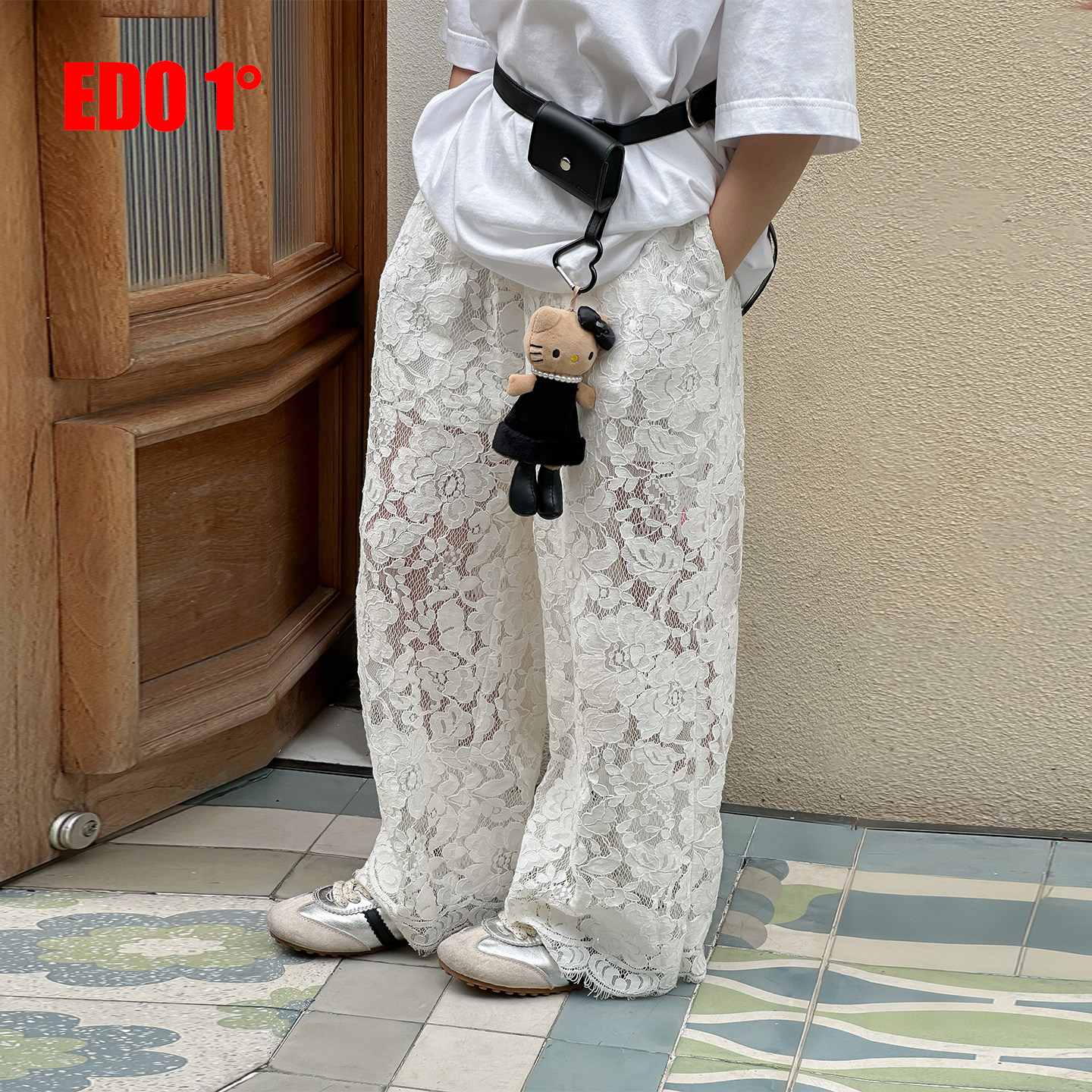 edo1一度26夏季女童蕾丝直筒裤