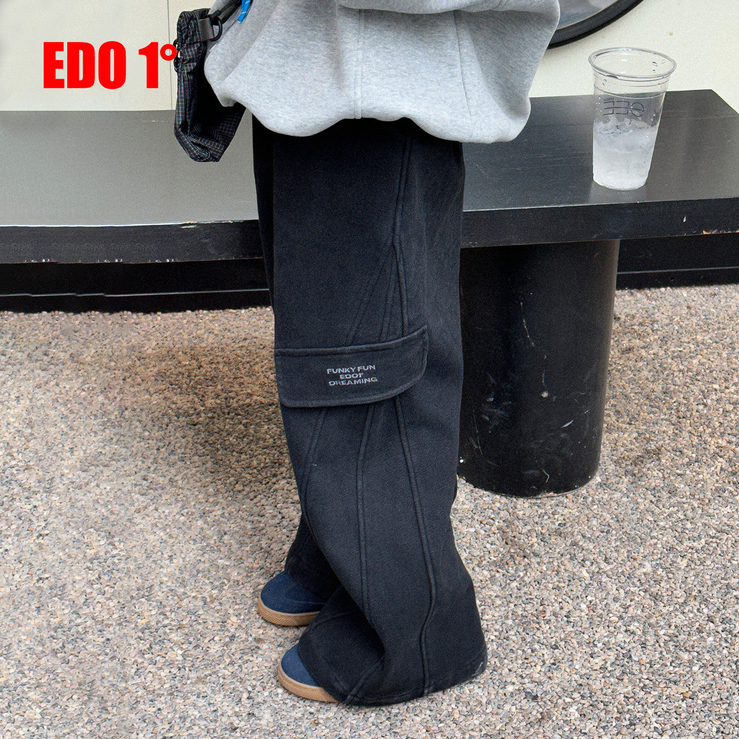 edo1一度童装25秋冬新款男女童时尚休闲加绒直筒裤儿童运动长裤