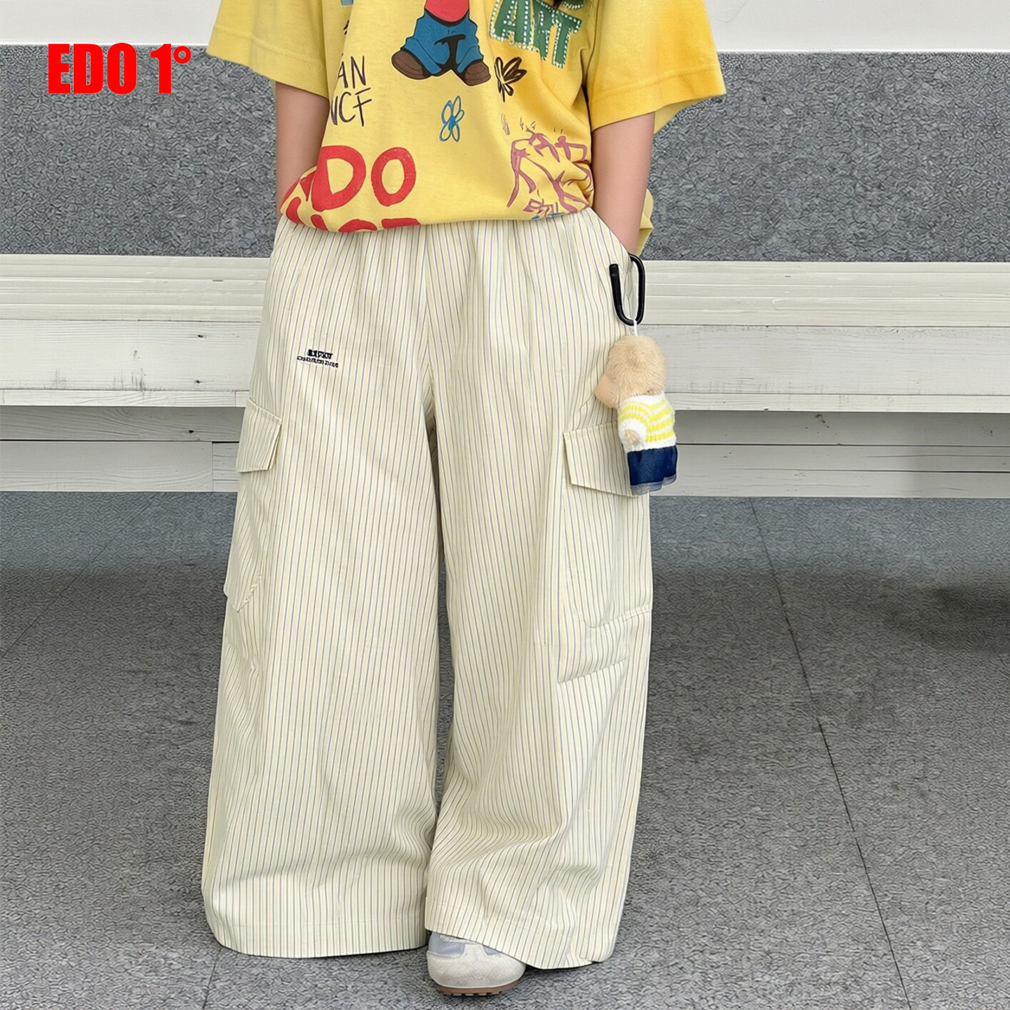 edo一度童装夏季薄款条纹工装裤