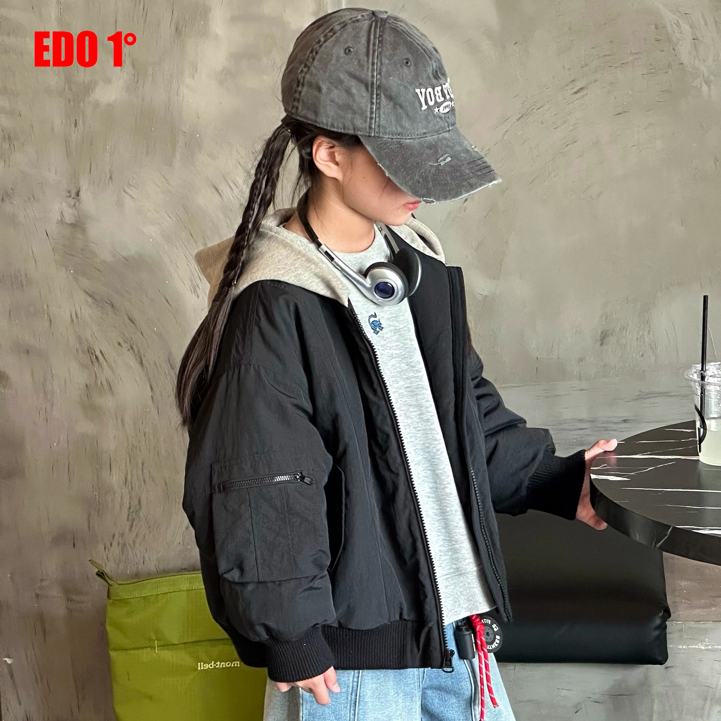 edo一度童装秋冬拼色保暖棉外套